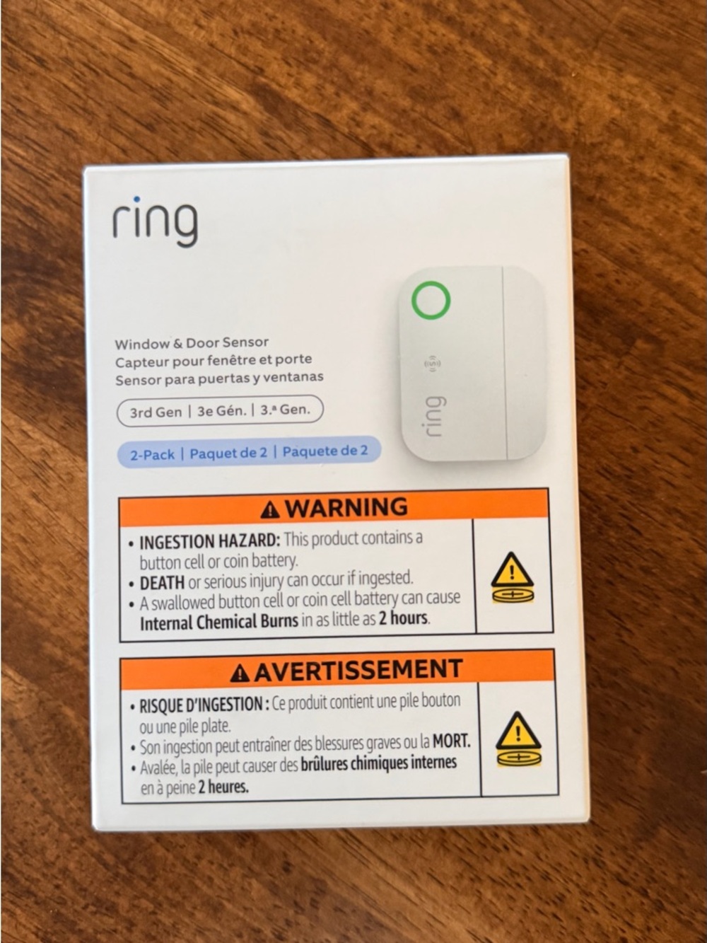Ring Window & Door Sensor 3rd Gen - White with Green Indicator